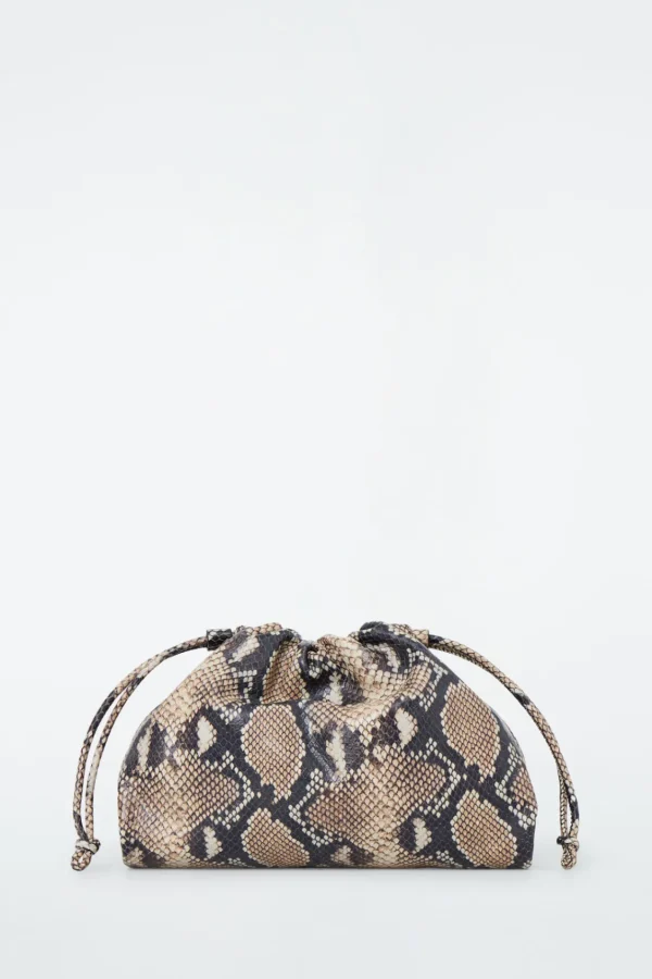 COS MINI CAVATELLI CLUTCH - LEATHER SNAKE EFFECT Cheap