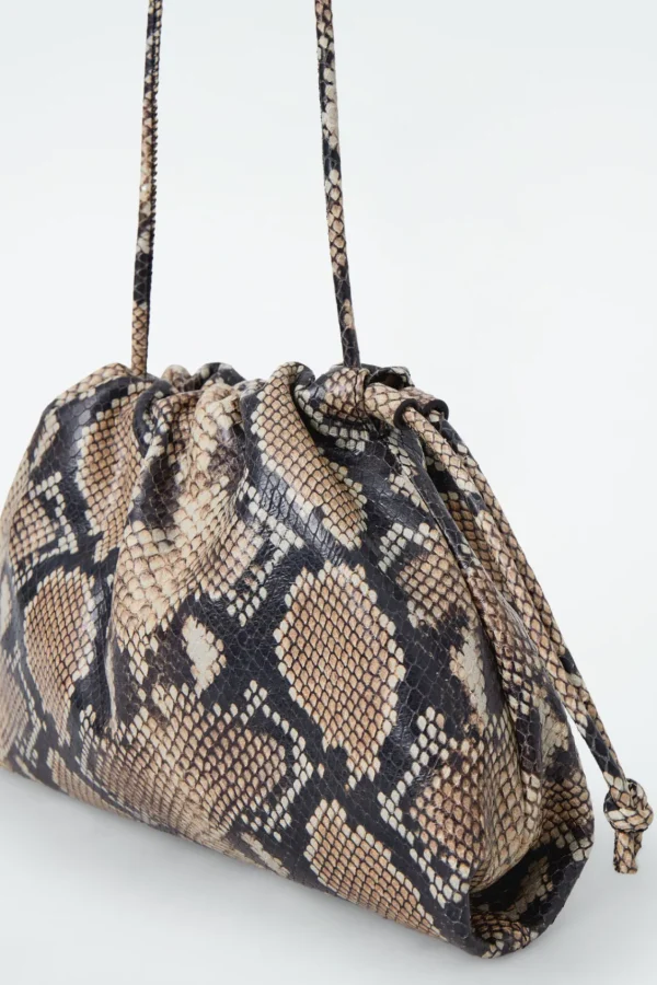 COS MINI CAVATELLI CLUTCH - LEATHER SNAKE EFFECT Cheap