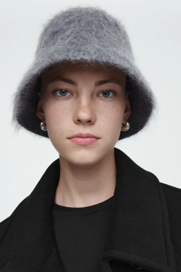 COS MOHAIR BUCKET HAT GRAY Best