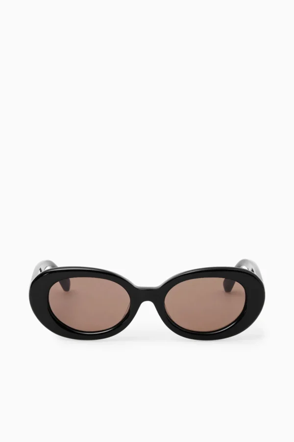 COS OVAL SUNGLASSES - ROUND BLACK Discount