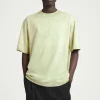 COS OVERSIZED ACID-WASH COTTON T-SHIRT LIGHT GREEN Best