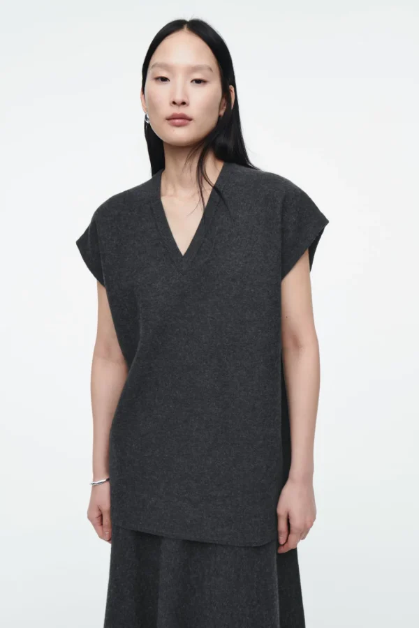 COS OVERSIZED BOILED-WOOL TANK DARK GRAY Clearance