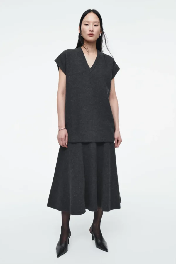 COS OVERSIZED BOILED-WOOL TANK DARK GRAY Clearance