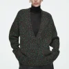 COS OVERSIZED CHUNKY FLECKED WOOL SWEATER BROWN Flash Sale