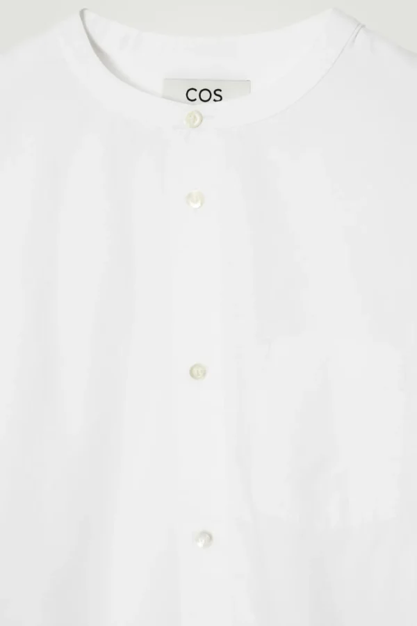 COS OVERSIZED COCOON COTTON SHIRT WHITE Flash Sale