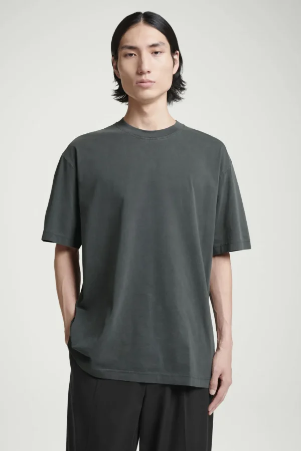 COS OVERSIZED COTTON T-SHIRT BLACK Flash Sale