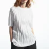 COS OVERSIZED CRINKLED JERSEY T-SHIRT WHITE Cheap