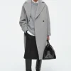 COS OVERSIZED DOUBLE-BREASTED WOOL COAT GRAY Hot