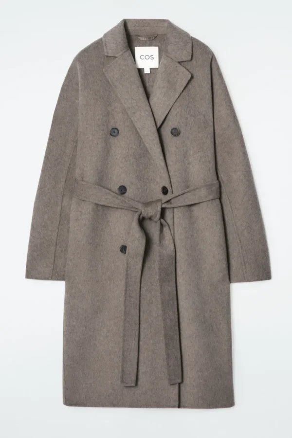 COS OVERSIZED DOUBLE-BREASTED WOOL COAT DARK BEIGE Discount