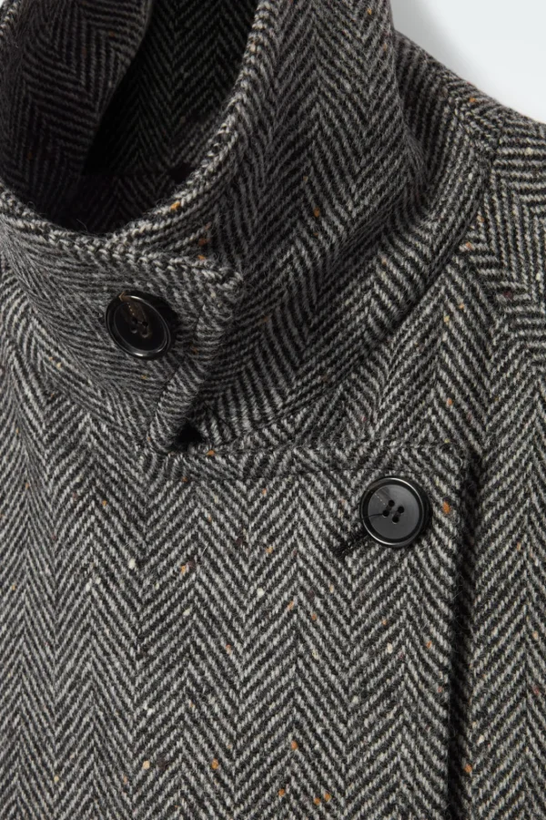 COS OVERSIZED DOUBLE-BREASTED WOOL PEA COAT GRAY New