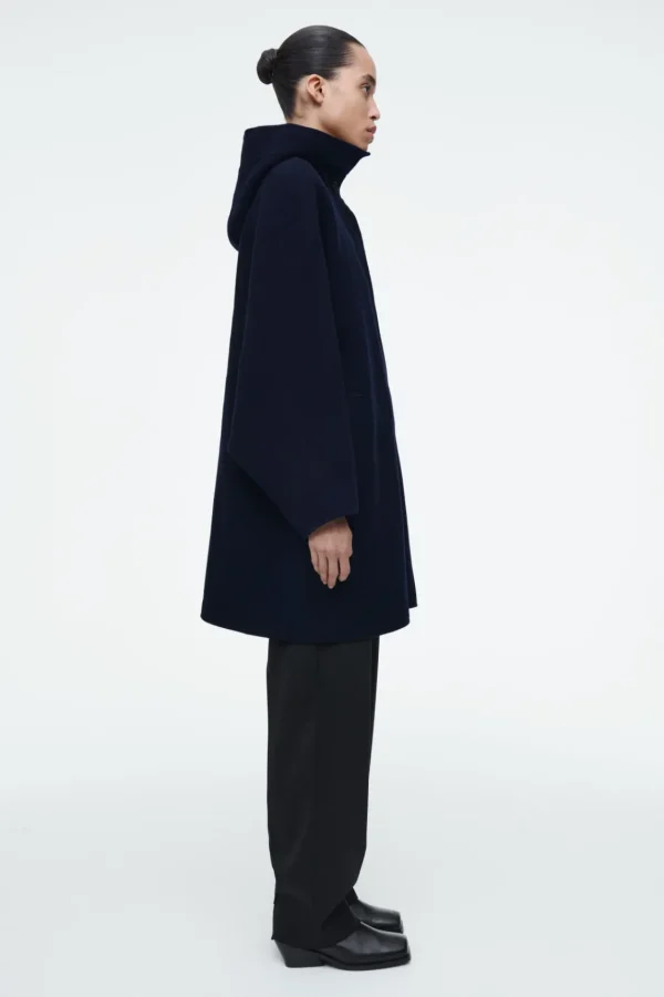 COS OVERSIZED DOUBLE-FACED WOOL COAT NAVY Cheap