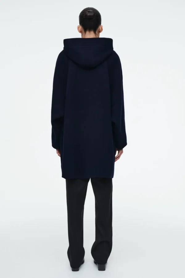 COS OVERSIZED DOUBLE-FACED WOOL COAT NAVY Cheap