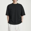 COS OVERSIZED HEAVYWEIGHT COTTON T-SHIRT BLACK Sale