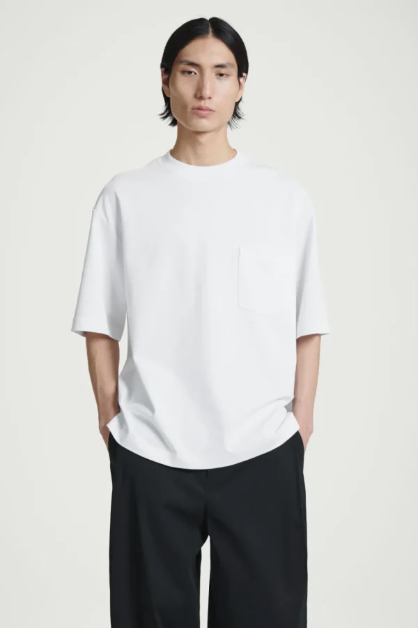 COS OVERSIZED HEAVYWEIGHT COTTON T-SHIRT WHITE Store