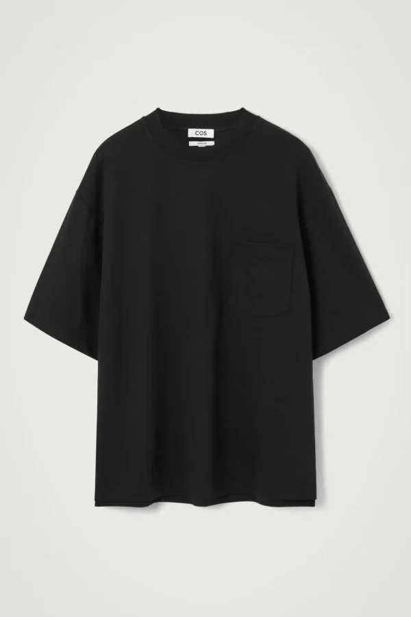 COS OVERSIZED HEAVYWEIGHT COTTON T-SHIRT BLACK Sale