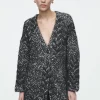 COS OVERSIZED HERRINGBONE MOHAIR-BLEND CARDIGAN BLACK / HERRINGBONE Clearance