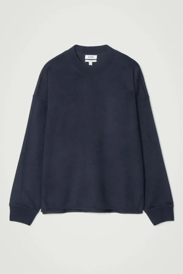 COS OVERSIZED MERINO-WOOL JERSEY SWEATER NAVY Best Sale