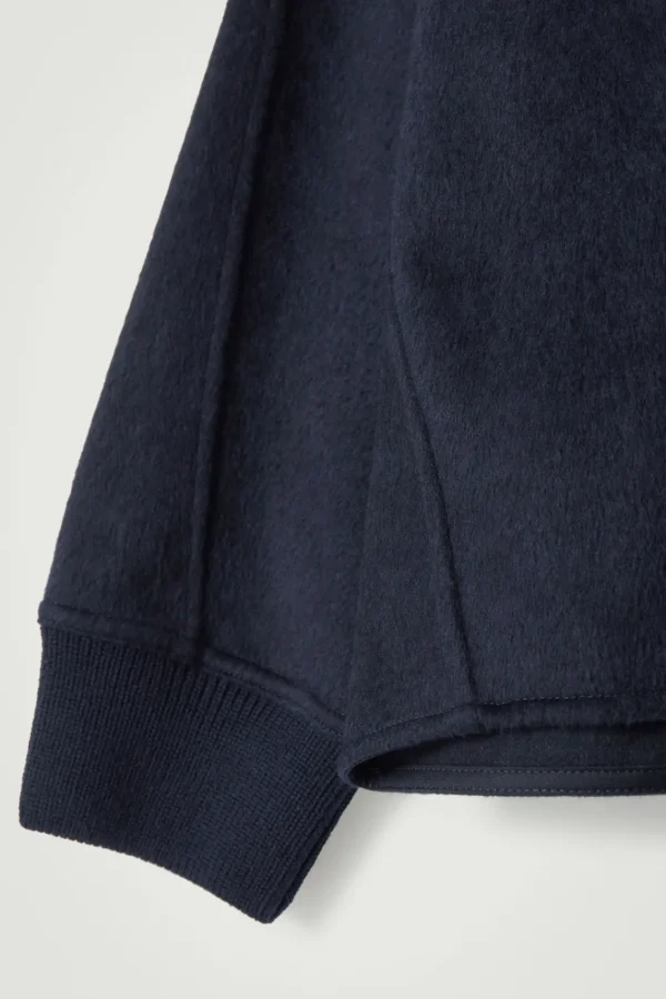 COS OVERSIZED MERINO-WOOL JERSEY SWEATER NAVY Best Sale