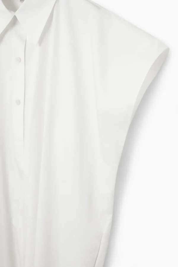 COS OVERSIZED MIDI SHIRT DRESS WHITE Store