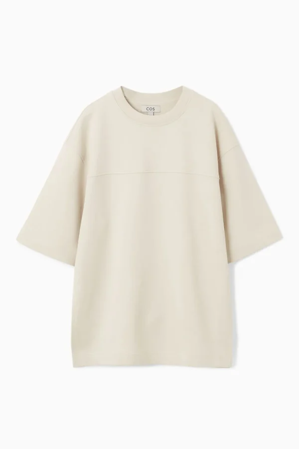 COS OVERSIZED MID-WEIGHT T-SHIRT ECRU Clearance