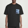 COS OVERSIZED PRINTED T-SHIRT BLACK / BLUE Best