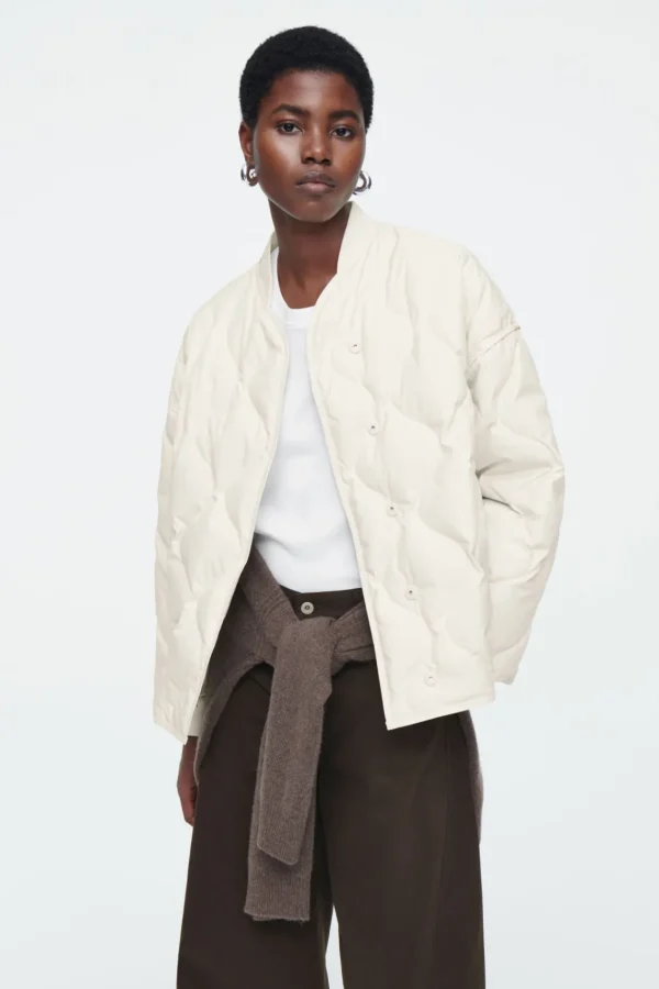 COS OVERSIZED QUILTED JACKET OFF-WHITE Online