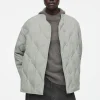 COS OVERSIZED QUILTED JACKET SAGE GREEN Fashion