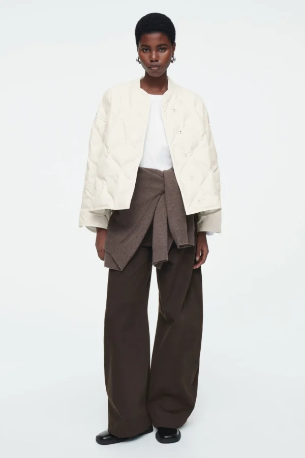 COS OVERSIZED QUILTED JACKET OFF-WHITE Online