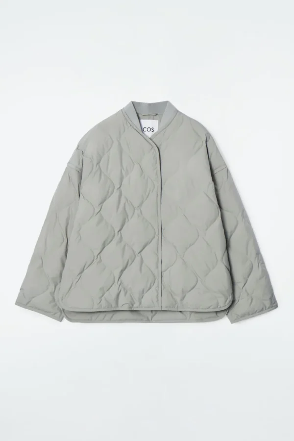 COS OVERSIZED QUILTED JACKET SAGE GREEN Fashion