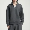 COS OVERSIZED SCUBA-JERSEY HALF-ZIP SWEATSHIRT GRAY Sale