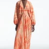 COS OVERSIZED SILK KAFTAN DRESS ORANGE Best