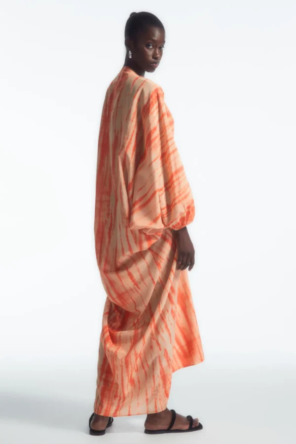 COS OVERSIZED SILK KAFTAN DRESS ORANGE Best