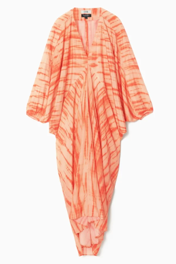 COS OVERSIZED SILK KAFTAN DRESS ORANGE Best