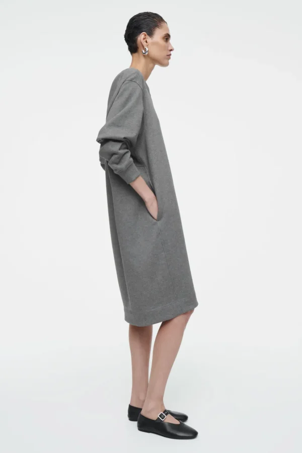 COS OVERSIZED SWEATSHIRT MIDI DRESS GRAY MÉLANGE Online