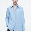 COS OVERSIZED TAILORED SHIRT LIGHT BLUE Flash Sale