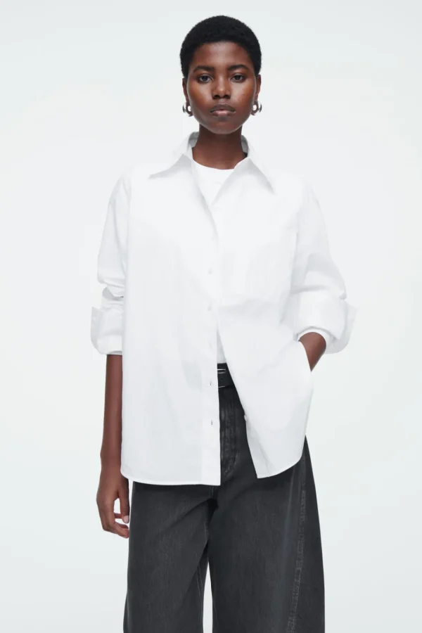 COS OVERSIZED TAILORED SHIRT WHITE Cheap