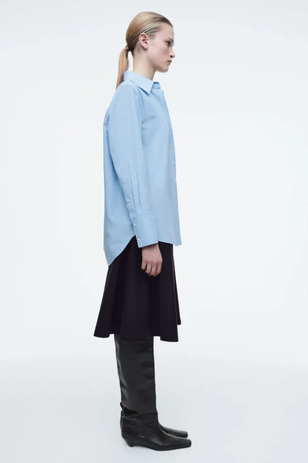 COS OVERSIZED TAILORED SHIRT LIGHT BLUE Flash Sale