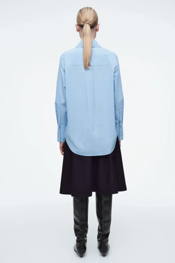 COS OVERSIZED TAILORED SHIRT LIGHT BLUE Flash Sale