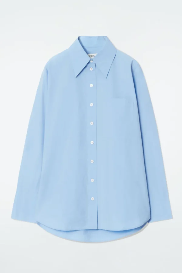 COS OVERSIZED TAILORED SHIRT LIGHT BLUE Flash Sale