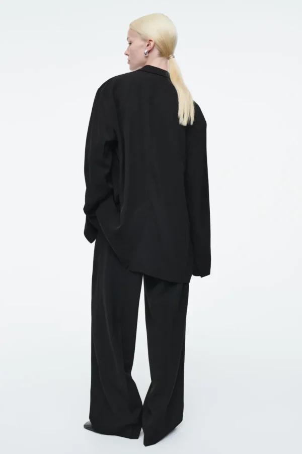 COS OVERSIZED TIE-FRONT BLAZER BLACK Fashion