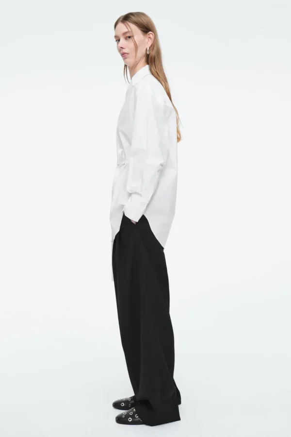 COS OVERSIZED TIE-WAIST SHIRT WHITE Online