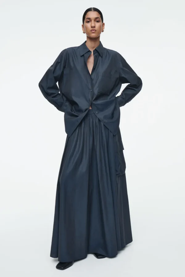 COS OVERSIZED TWILL SHIRT NAVY New