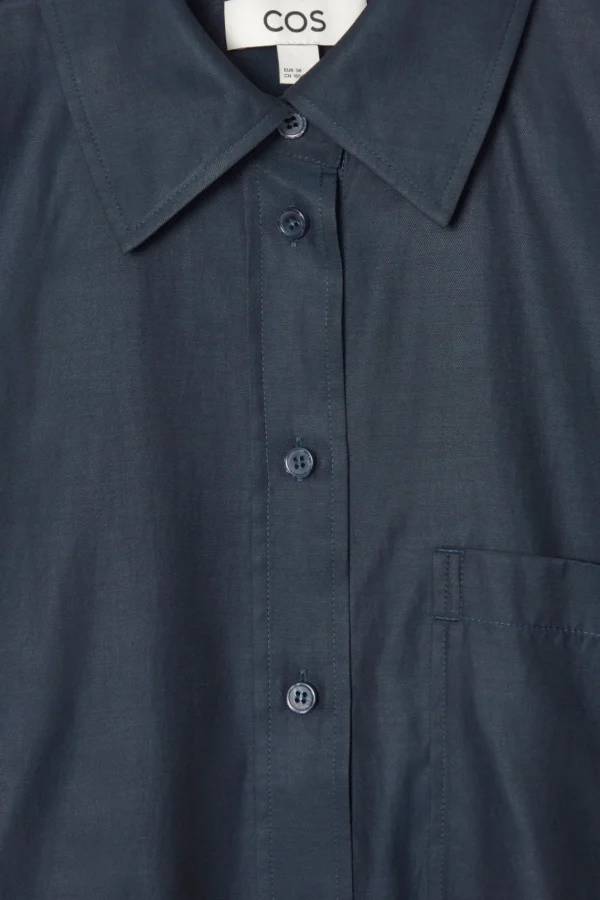 COS OVERSIZED TWILL SHIRT NAVY New