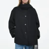 COS OVERSIZED WOOL-BLEND SCARF JACKET BLACK New