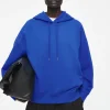 COS OVRESIZED JERSEY HOODIE COBALT BLUE Flash Sale