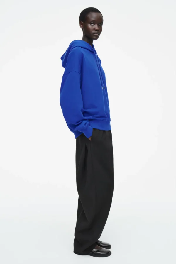 COS OVRESIZED JERSEY HOODIE COBALT BLUE Flash Sale