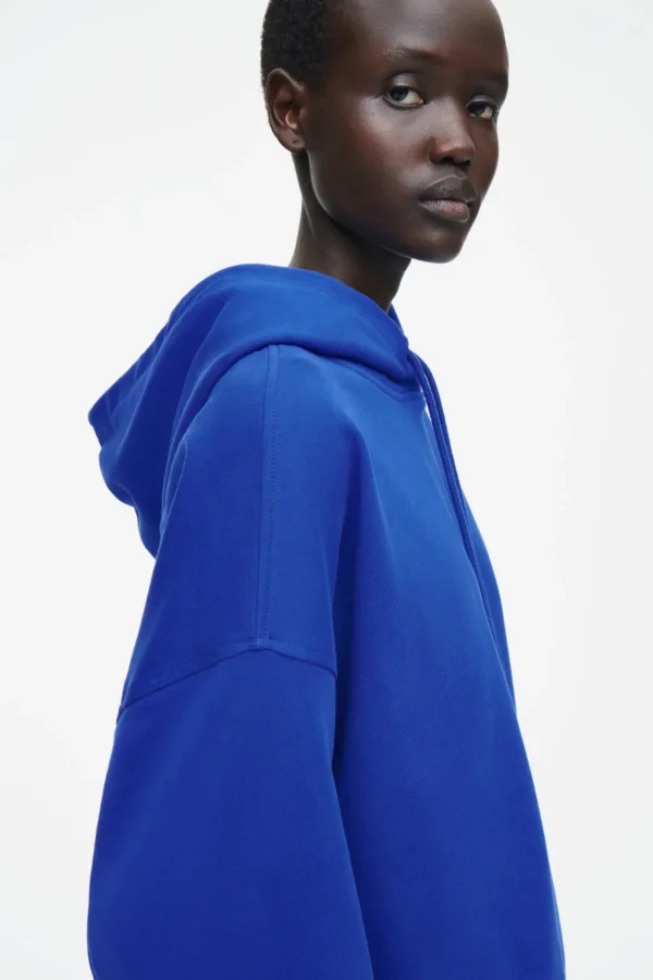 COS OVRESIZED JERSEY HOODIE COBALT BLUE Flash Sale