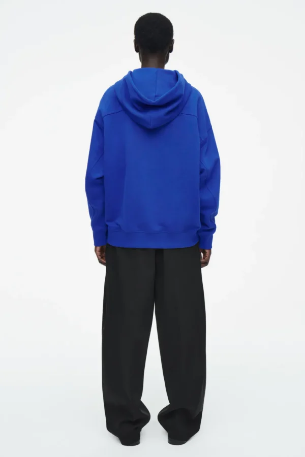 COS OVRESIZED JERSEY HOODIE COBALT BLUE Flash Sale