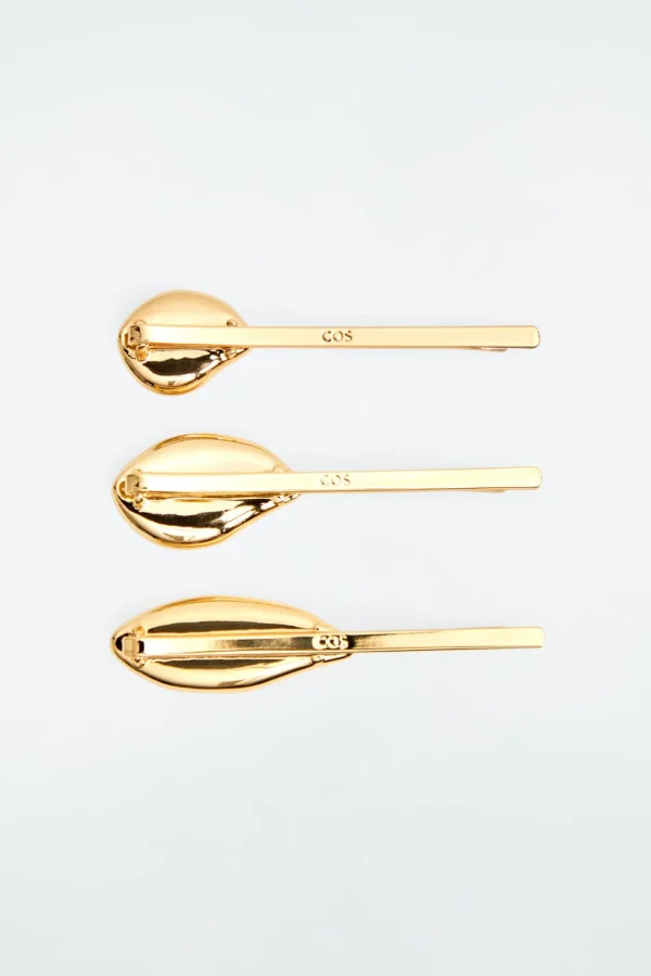 COS 3-PACK CHUNKY DROPLET HAIR SLIDES GOLD Online