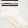 COS 3-PACK RIBBED SPORT SOCKS WHITE / STRIPED Clearance